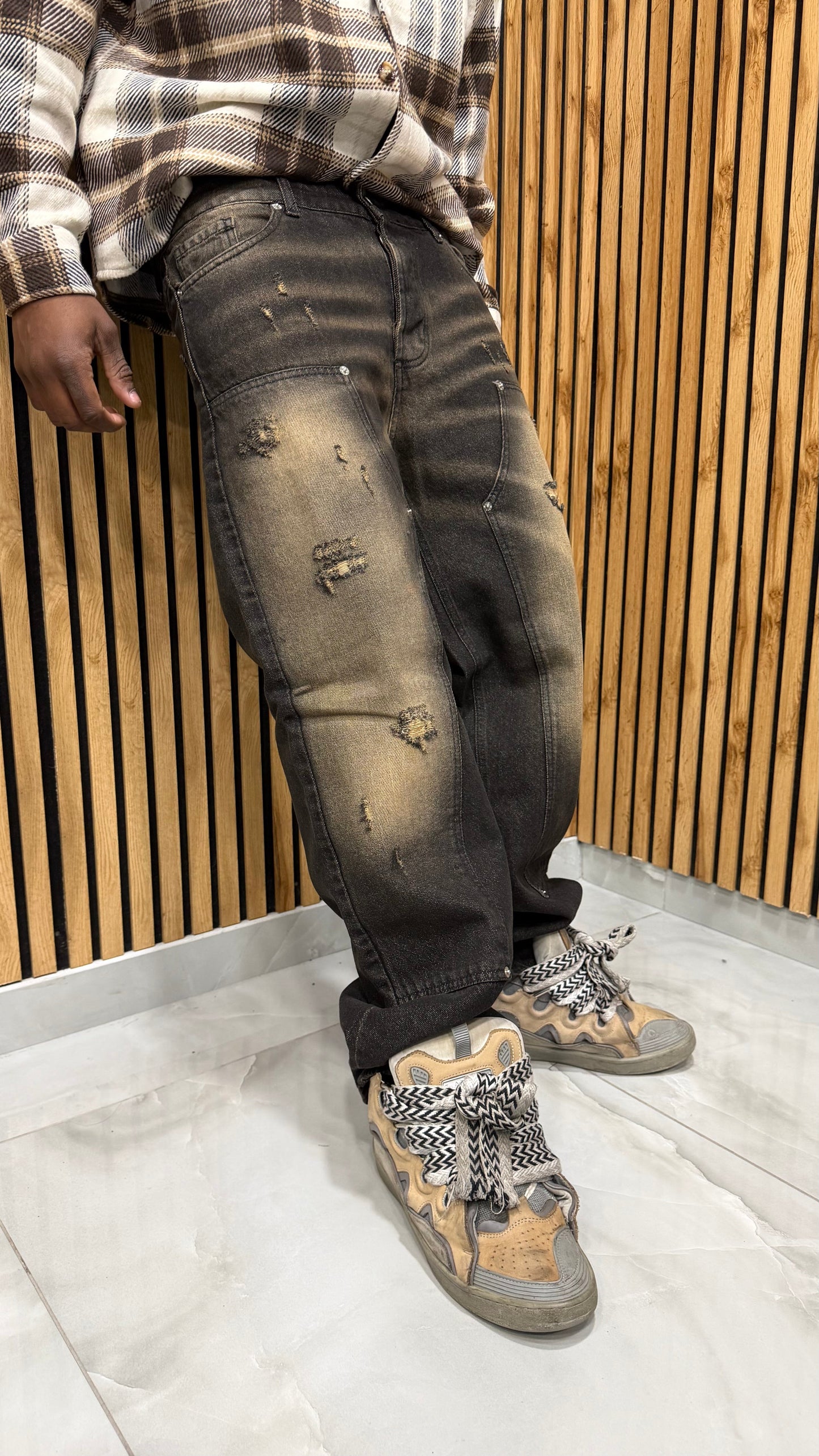 Jeans Baggy Black Gold Carpenter