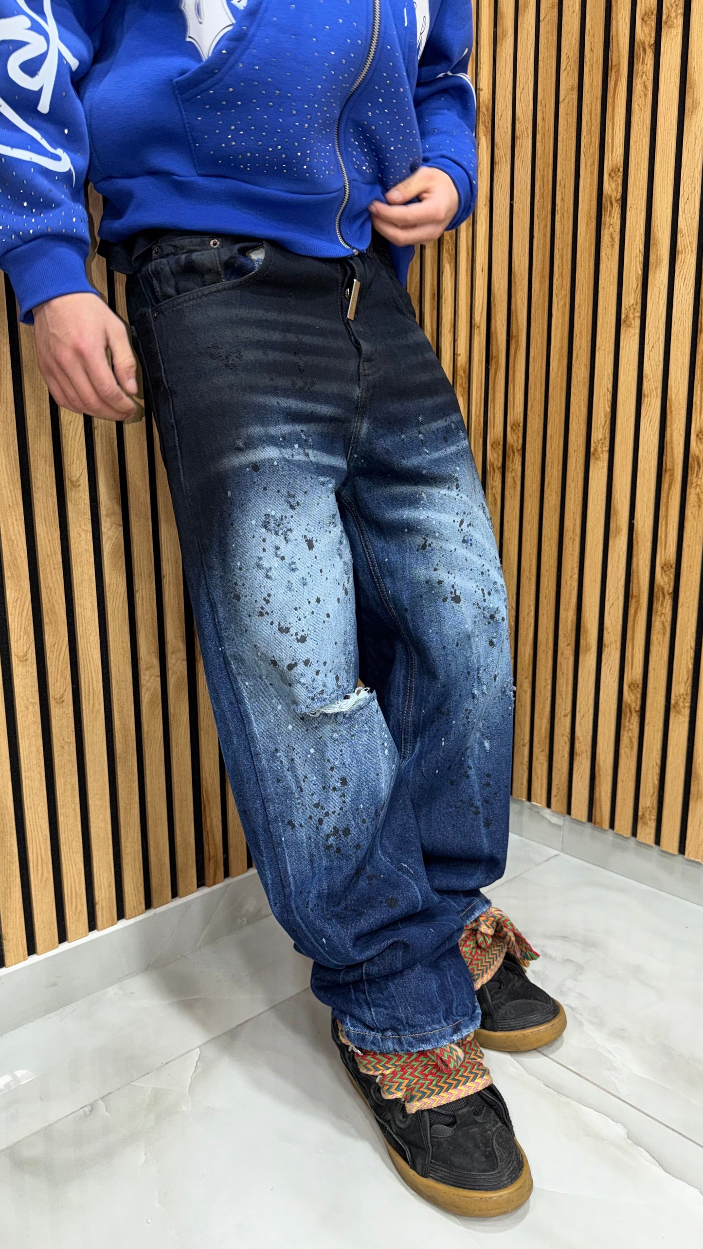 Jeans Super Baggy Shade Blu Cianotic