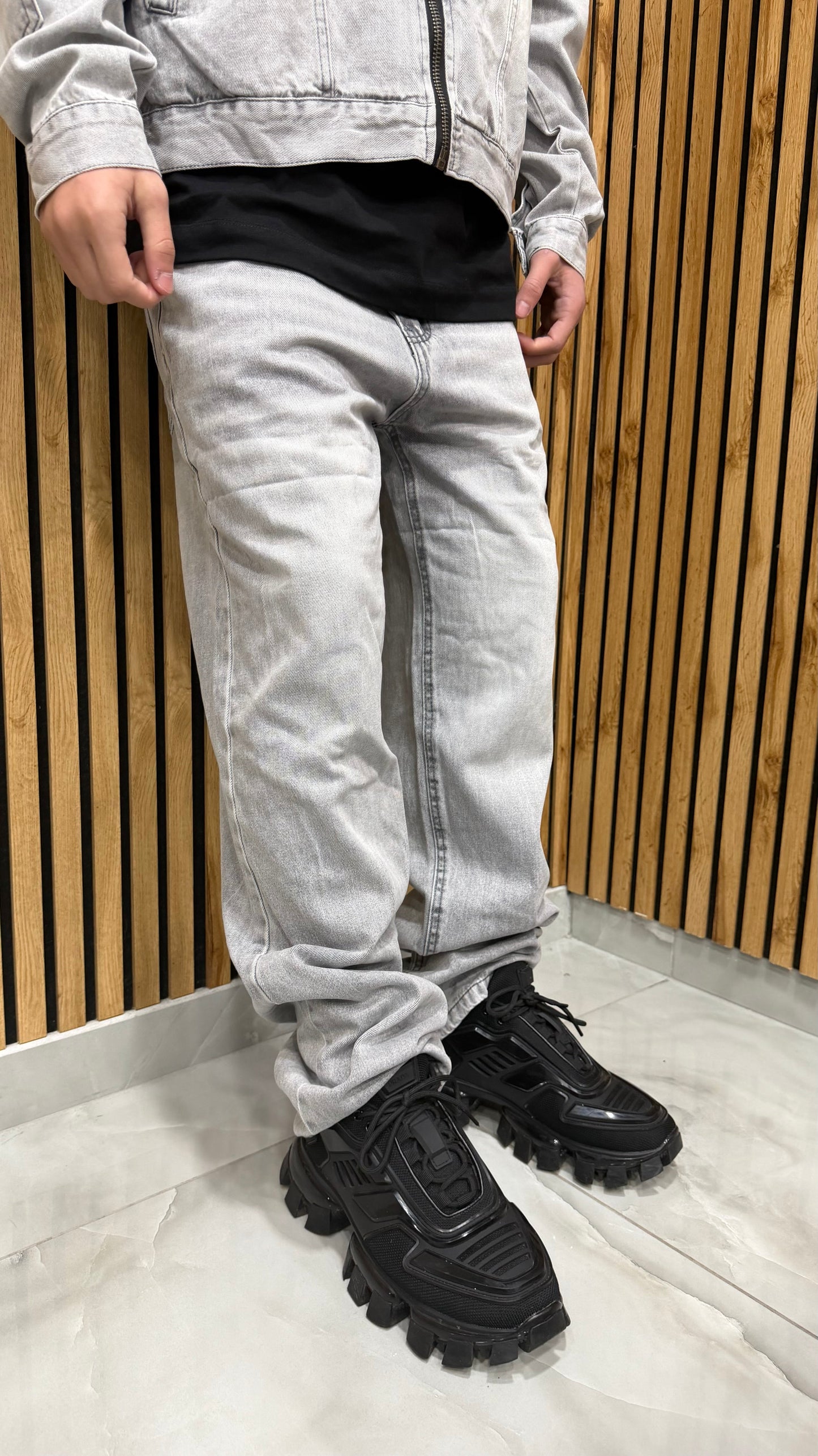 Coordset Jeans “Light Grey”