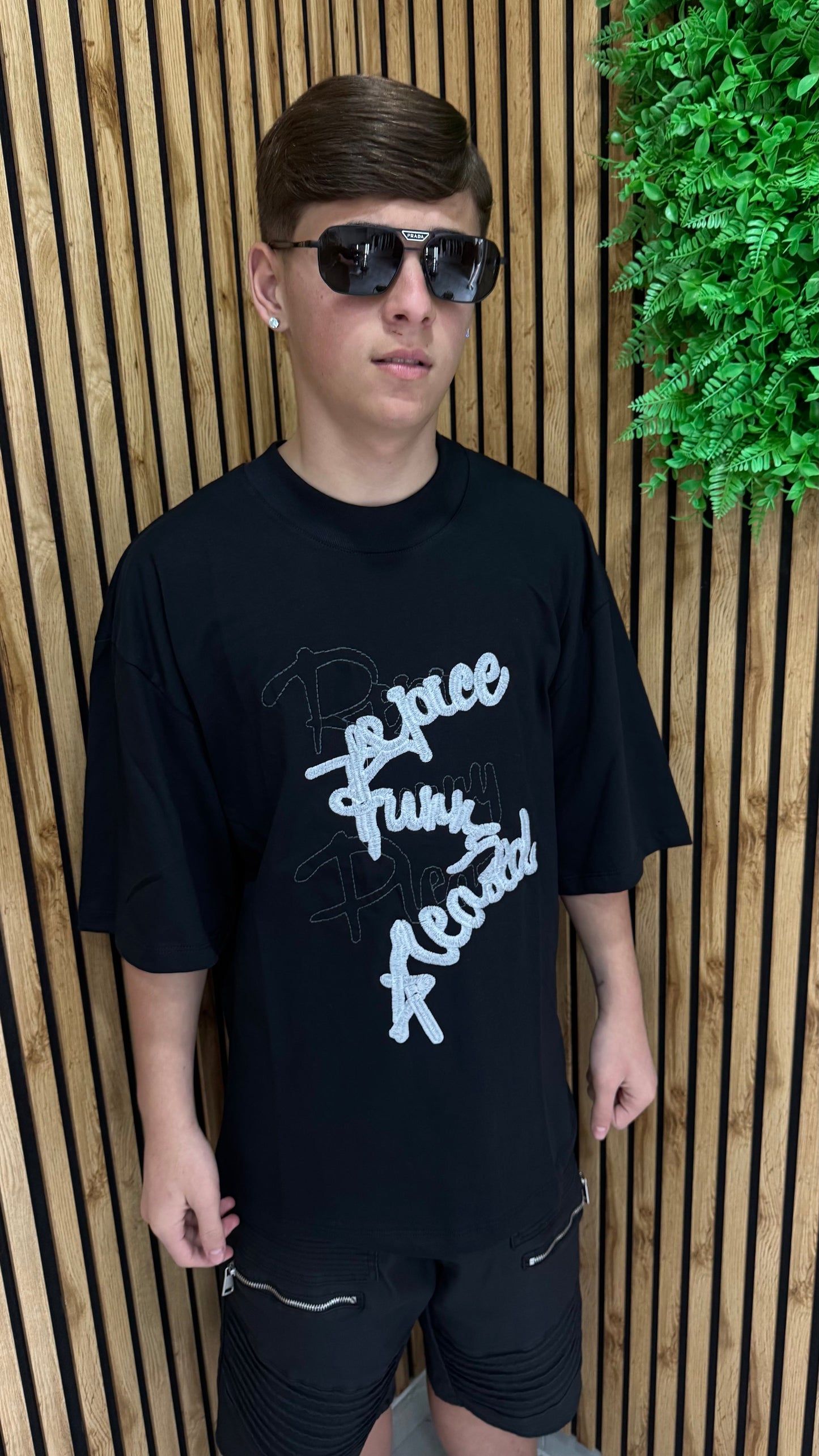 T-Shirt Tessuto Doppiato Ricamato "Madrid"