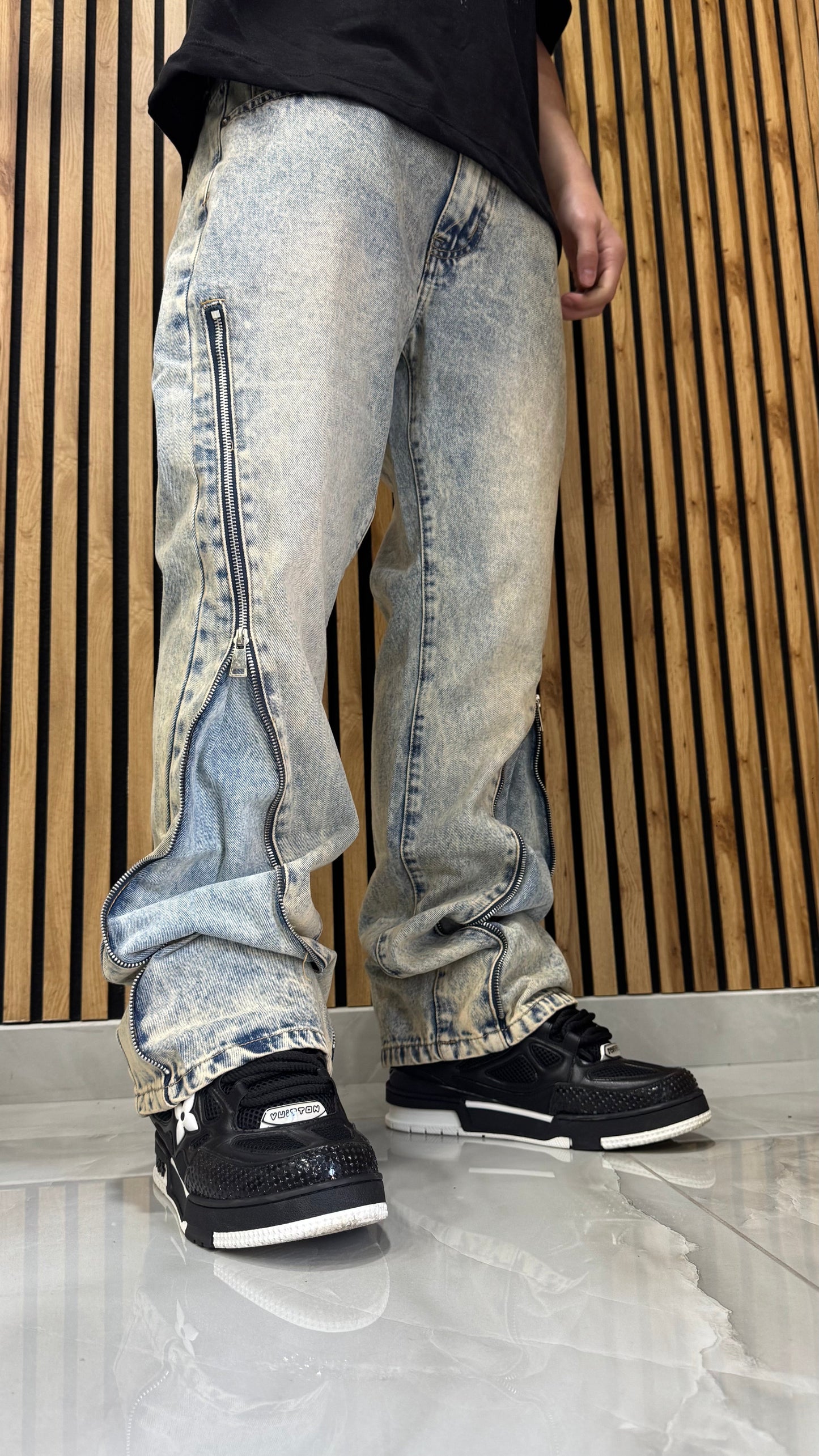 Jeans Flare Zipped Long