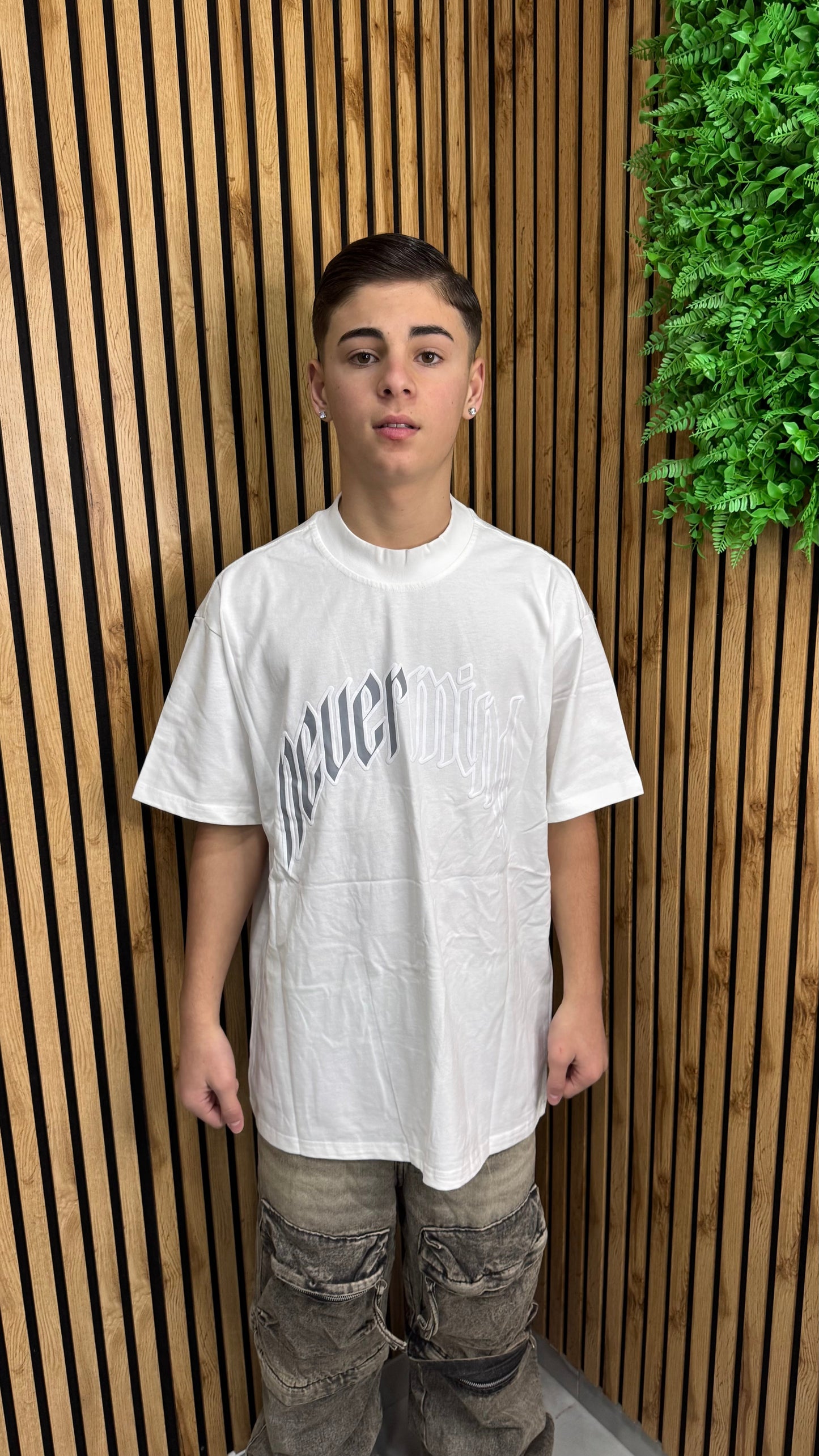 T-Shirt Tessuto Doppiato "Never Mind"