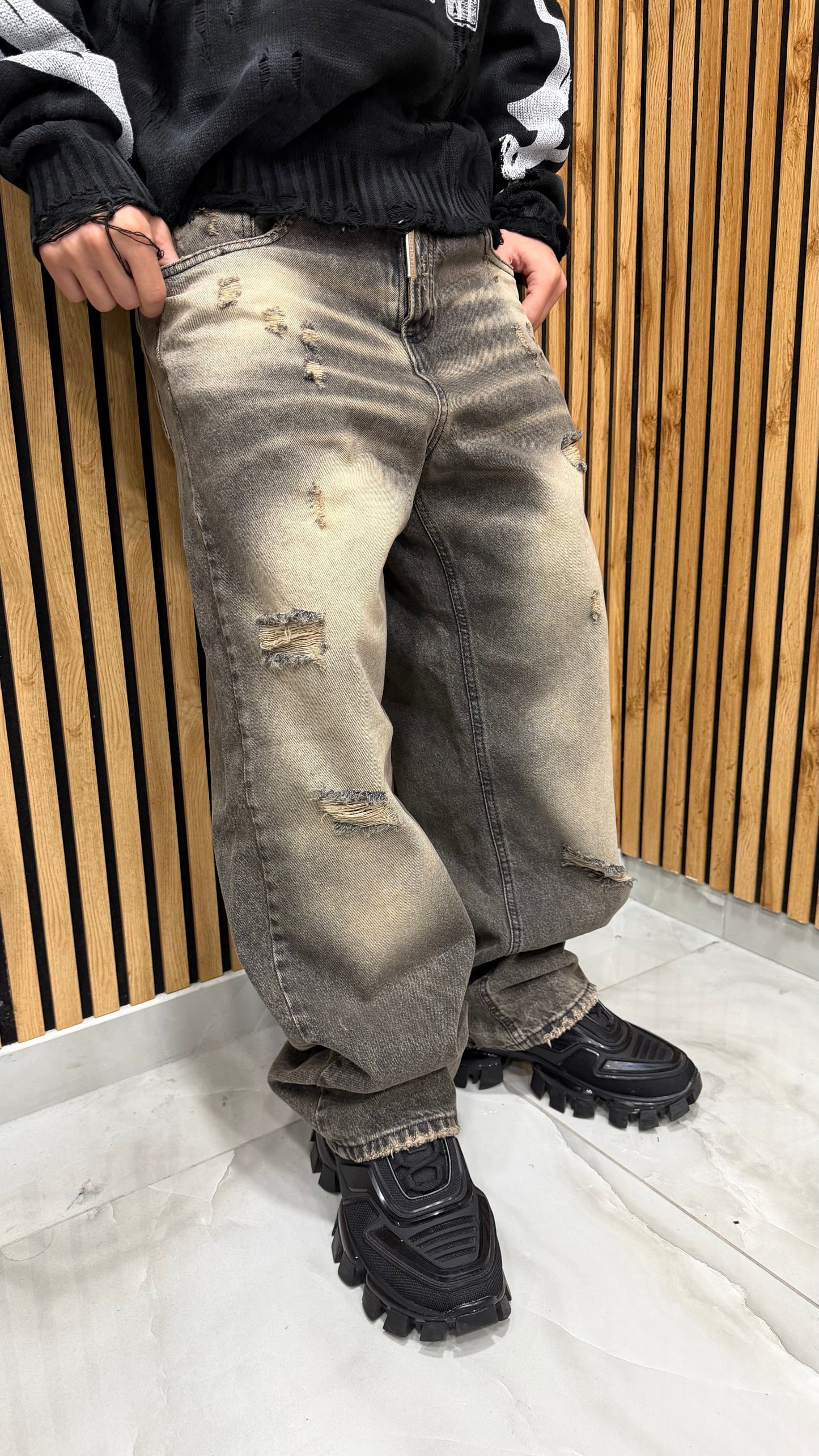 Jeans Super Baggy 02 Sabbiato Cianotic