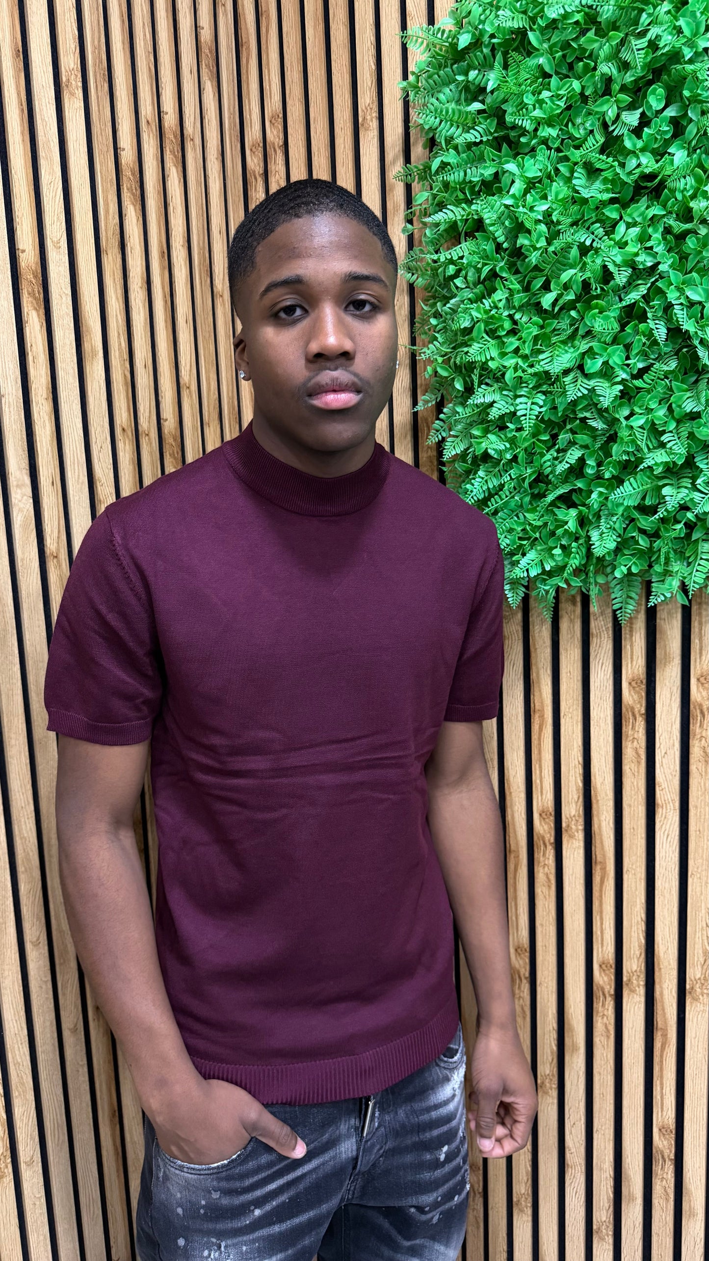 T-Shirt In Filo Mezzo Collo