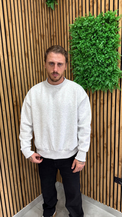 Felpa Girocollo Basic Boxy Cianotic