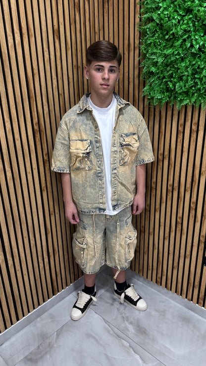 Coordset Jeans Cargo "Laces"