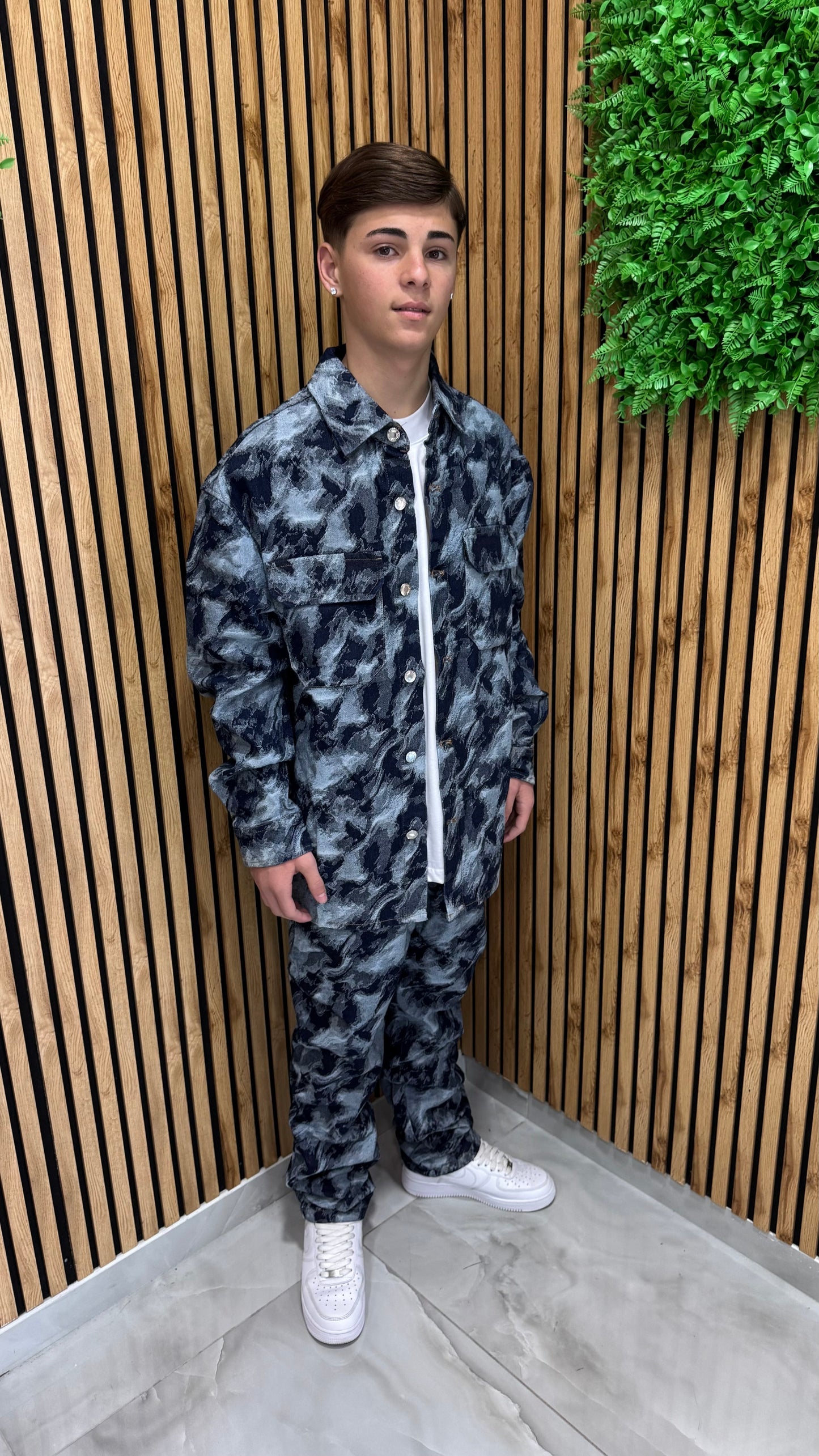 Coordset Marmorizzato In Denim