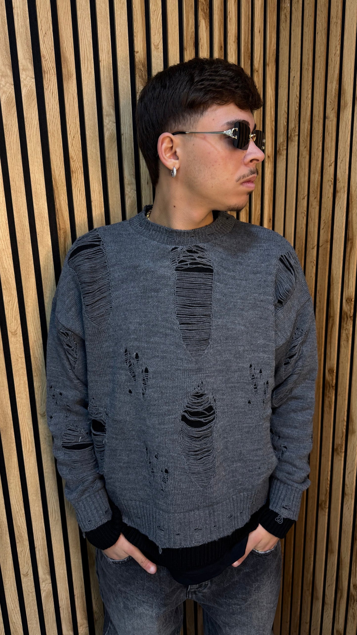 Maglione Destroyed "Cianotic"