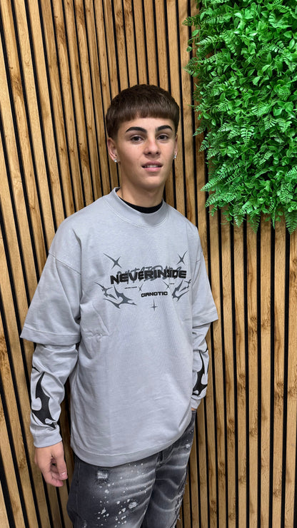 T-Shirt Long Sleeve “Neverinside” Cianotic