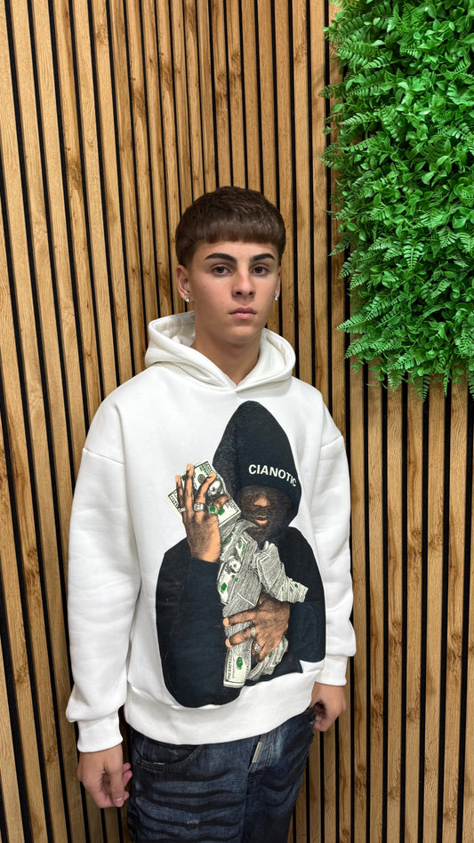 Felpa Crop “Money” Cianotic