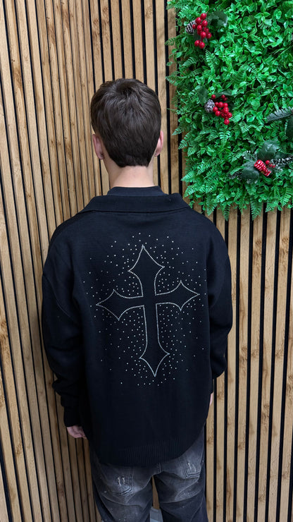 Cardigan Basic “Open Zip Cross”