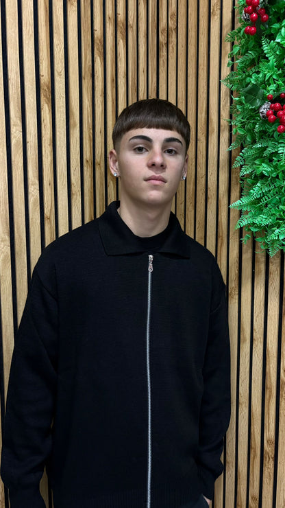 Cardigan Basic “Open Zip Cross”