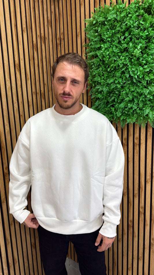 Felpa Girocollo Basic Boxy Cianotic