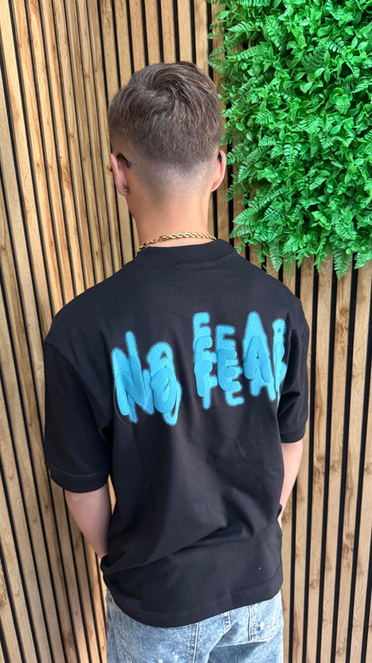 T-Shirt Premium Stampa Gommata "No Fear"