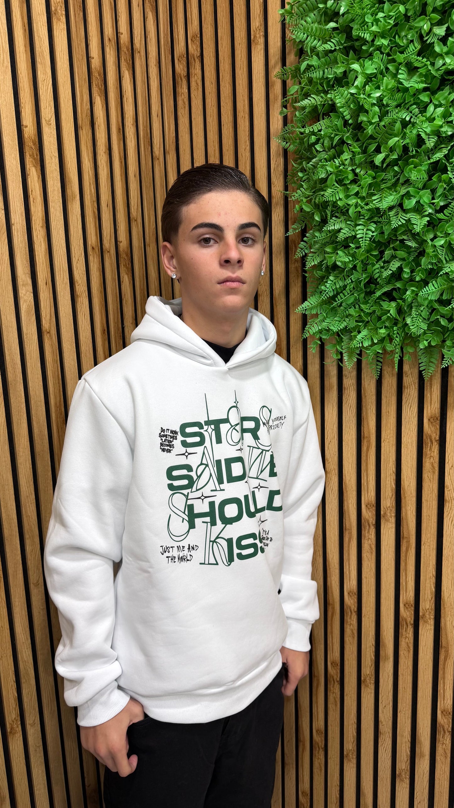 Felpa “Green Scripture” Cappuccio