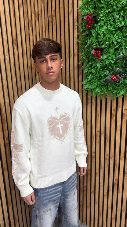 Maglione Girocollo “Cross Hearts” 3 Colori