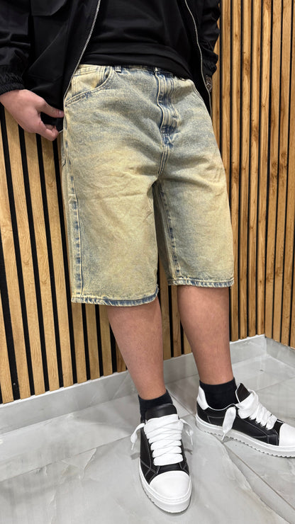 Short Jeans Baggy Marmorizzato