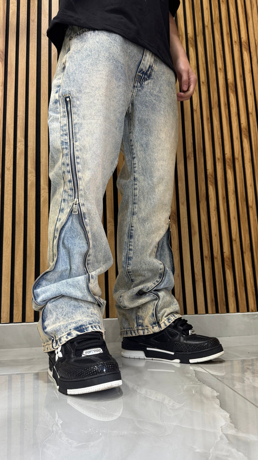 Jeans Flare Zipped Long