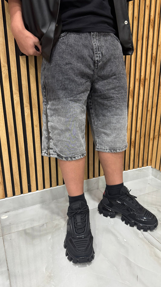 Shorts Jeans Zip Lateral Sfumed