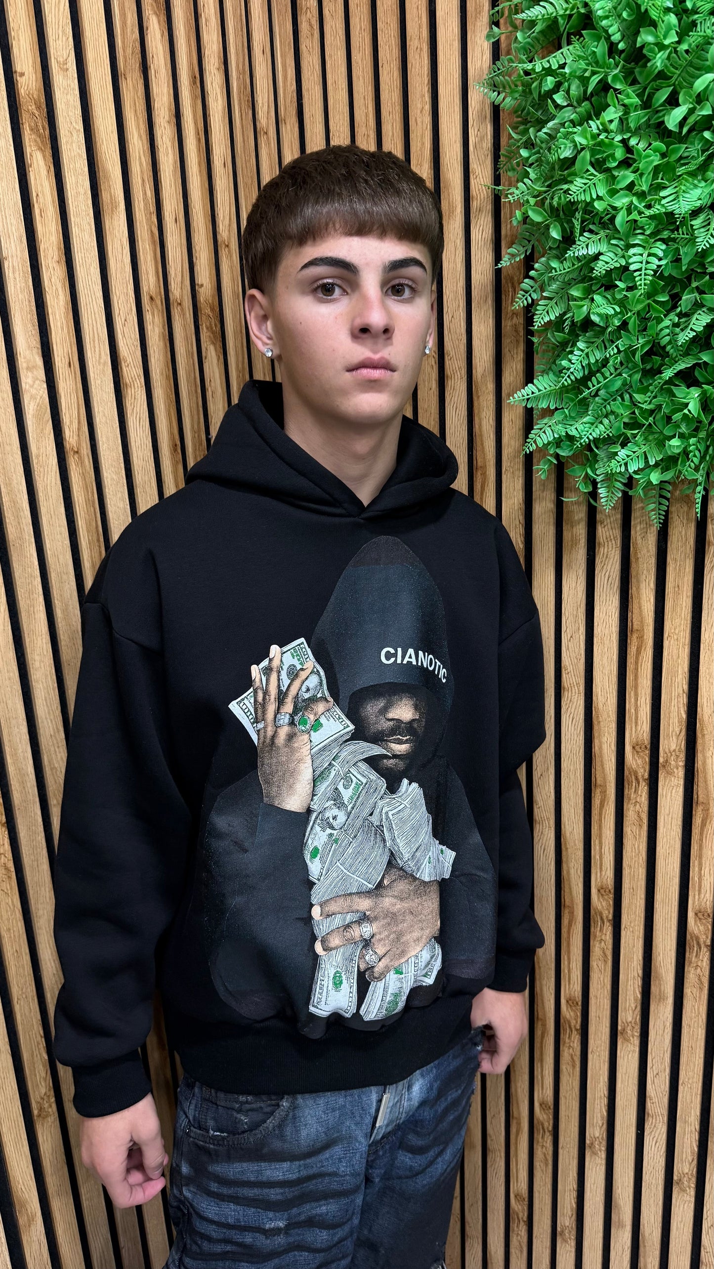 Felpa Crop “Money” Cianotic