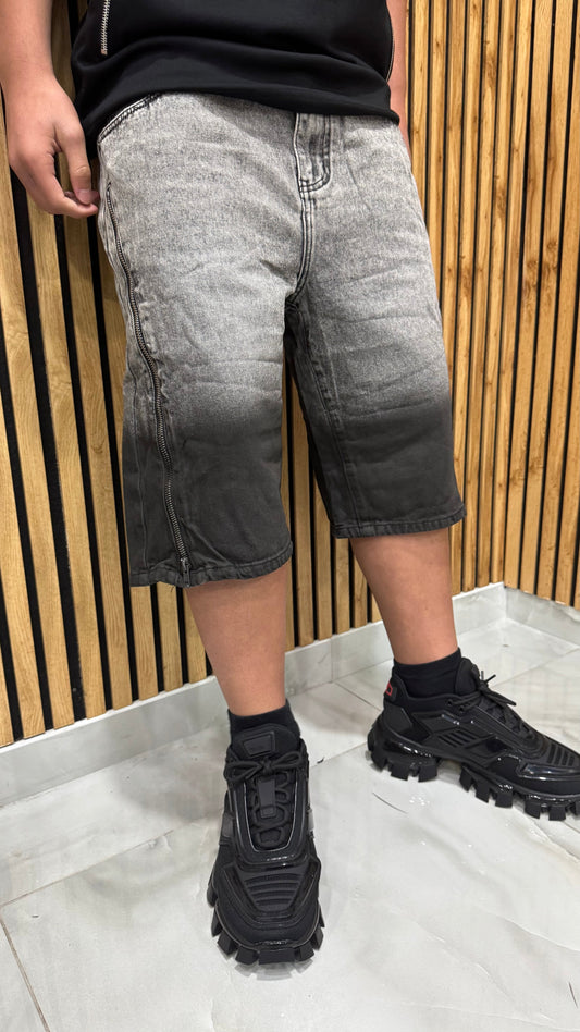 Short Jeans Zip Lateral Degradè