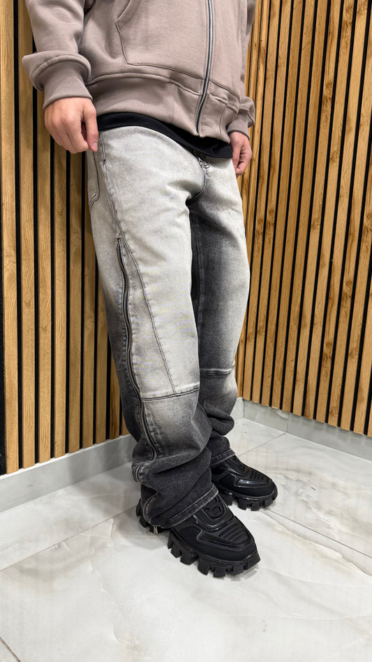 Jeans Baggy Long Zip Sfumed “Trap”
