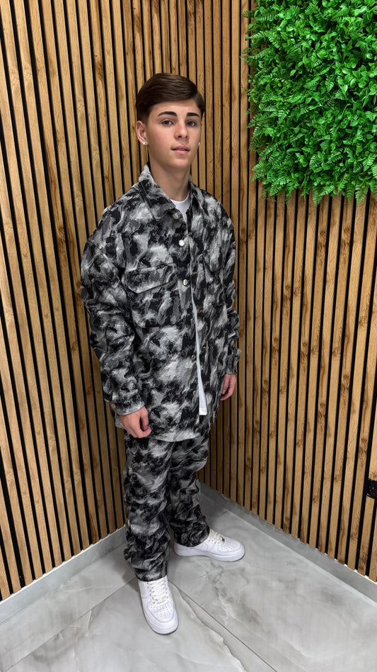 Coordset Marmorizzato In Denim