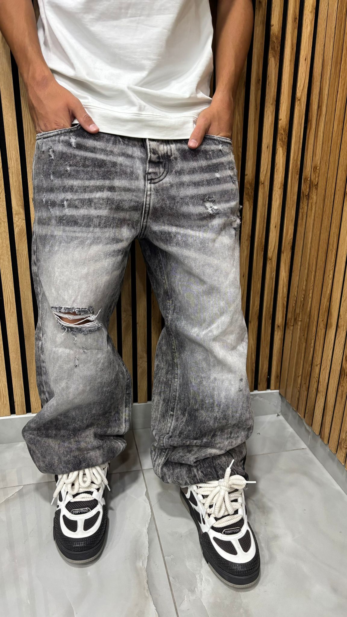 Jeans “Marble Effect 2 Black” Cianotic