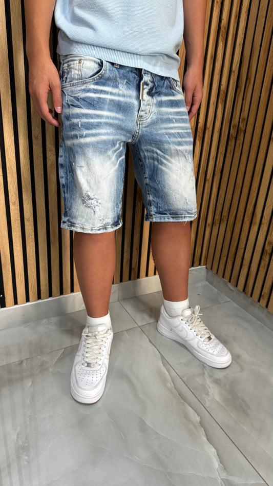 Jeans Short "Marble Effect Blue"