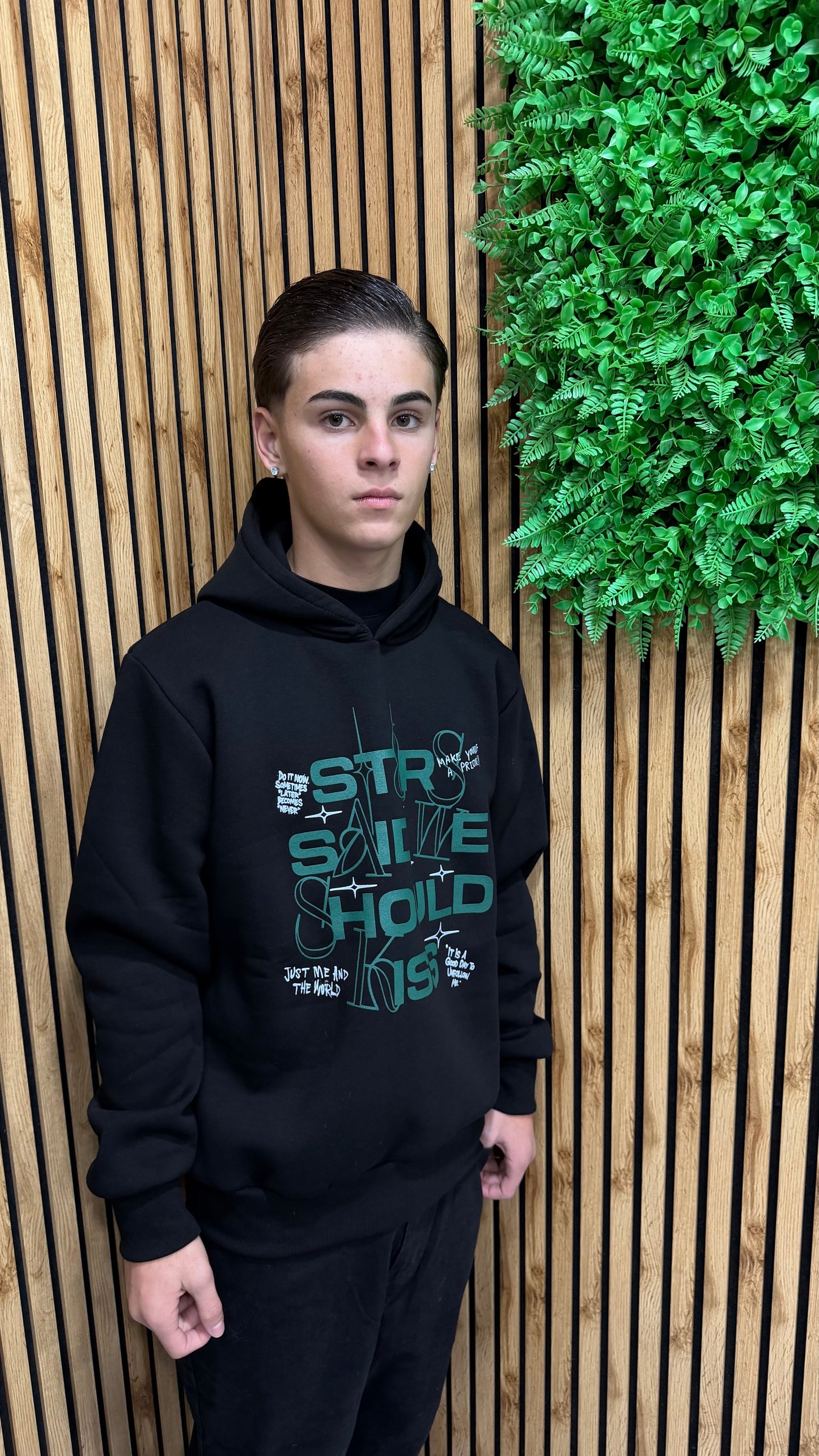 Felpa “Green Scripture” Cappuccio